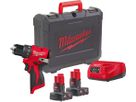 MILWAUKEE Akku-Bohrschrauber M12BLDDRC-402C, 2x12V/4,0 Ah, Ladegerät