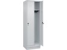 C+P Garderobenschrank CLASSIC, Sockel 1950x600x500mm, 7035, 2 Abteile