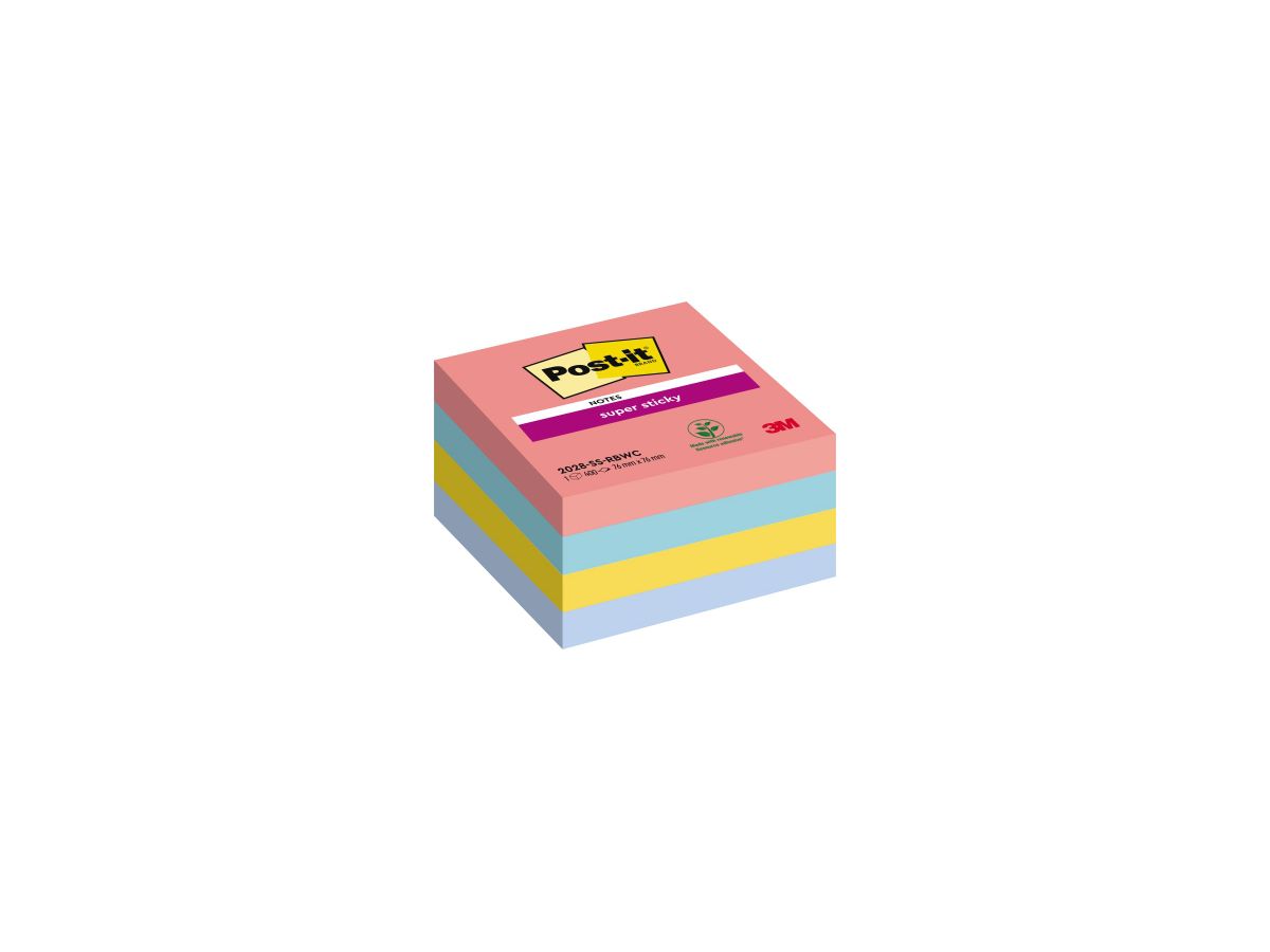 Post-it Super Sticky Würfel Rainbow Collection f.sor. 440Bl.