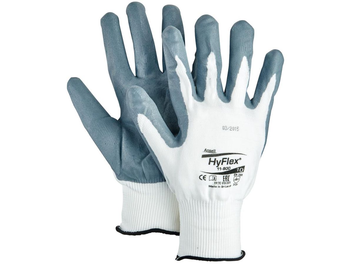ANSELL Mehrzweck-Handschuh HyFlex 11-800 weiß/grau