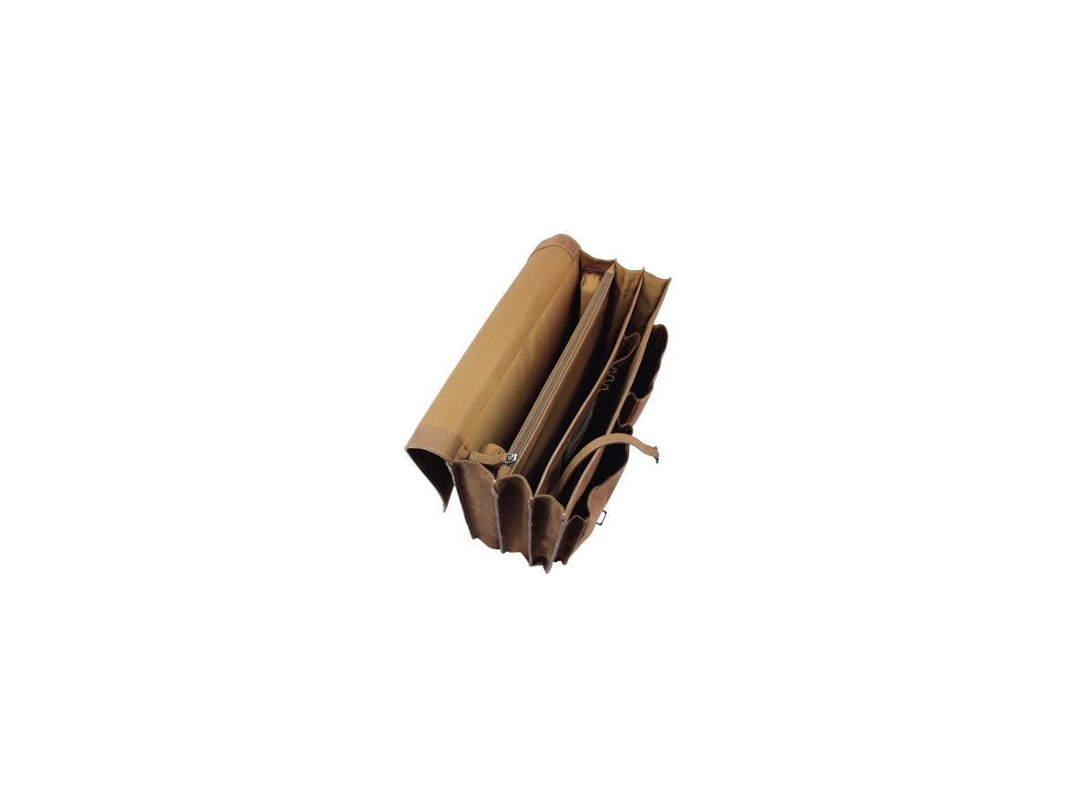 Pride&Soul Aktentasche EARL 47132 42x34x17cm Echtleder braun