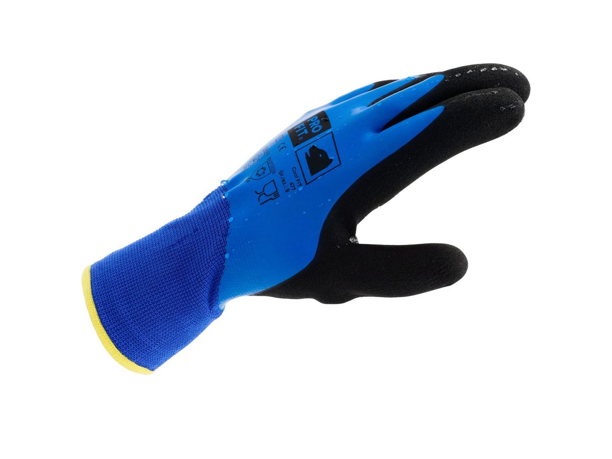 PRO FIT Kälteschutzhandschuh AbsolutCool Latex, blau/schwarz, Gr. 9