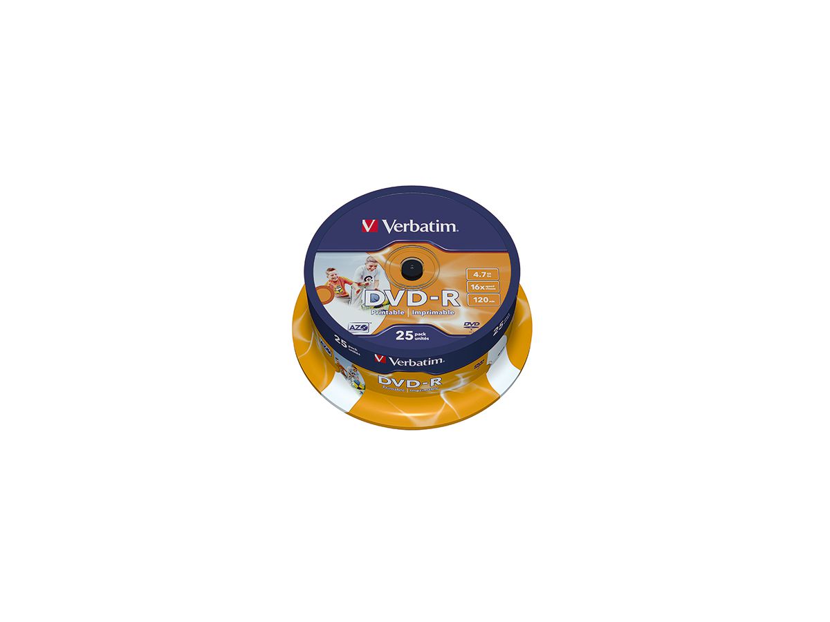 Verbatim DVD-R 43538 16x 4,7GB 120Min. Spindel 25 St./Pack.