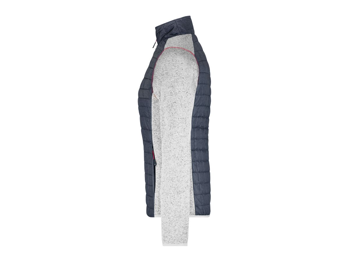 JN Ladies' Knitted Hybrid Jacket JN741 light-melange/anthracite-melange Gr. XS