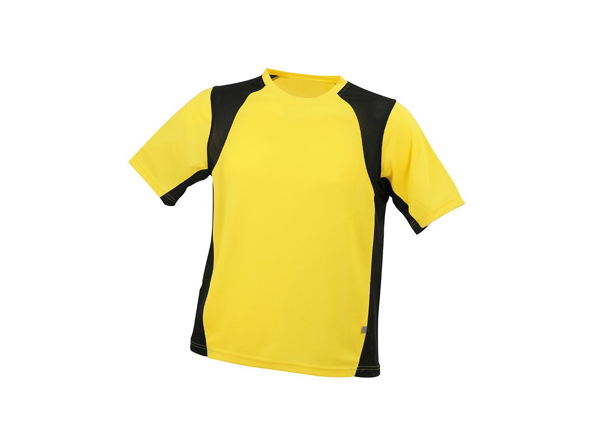 JN Mens Running-T JN306 100%PES, yellow/black, Größe L