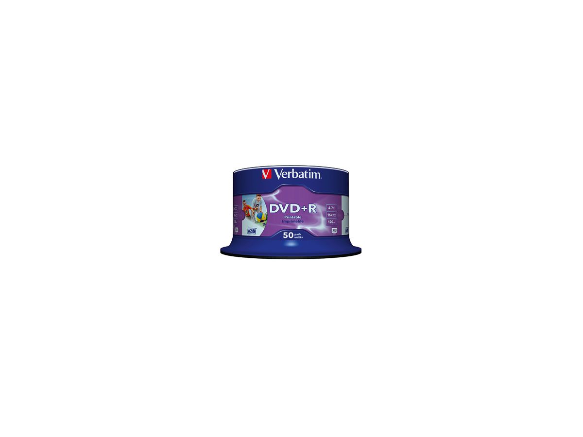 VERBATIM DVD+R 43512 16x 4,7GB Wide Printable Surface 50 St./Pack.
