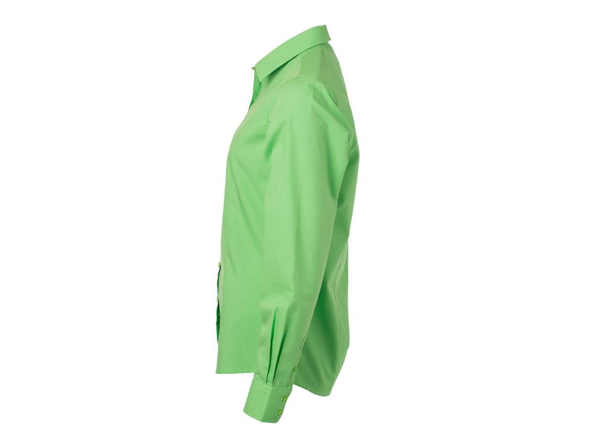JN Ladies' Shirt Longsleeve Poplin JN677 lime-green, Größe L