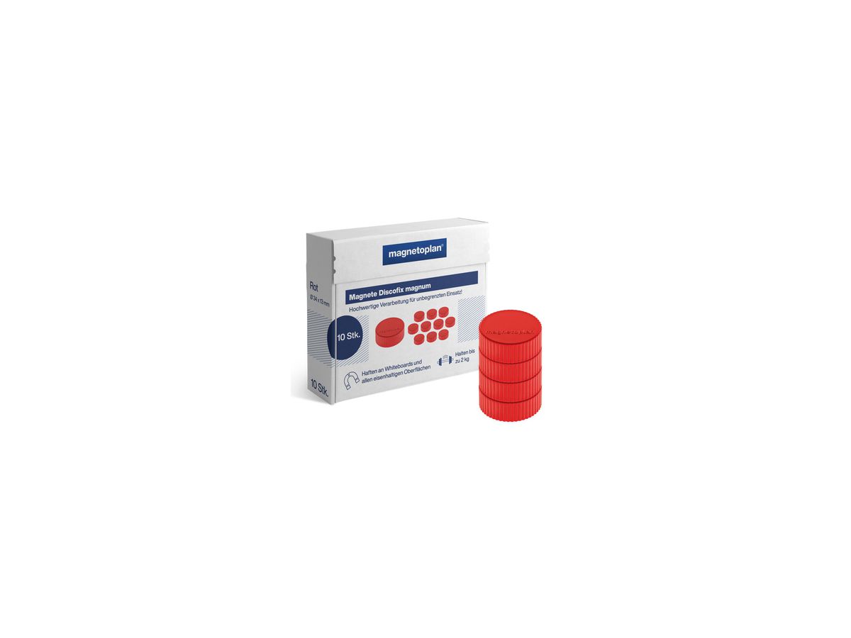 Magnet D=34mm VE=10 Haftkraft 2000 g rot