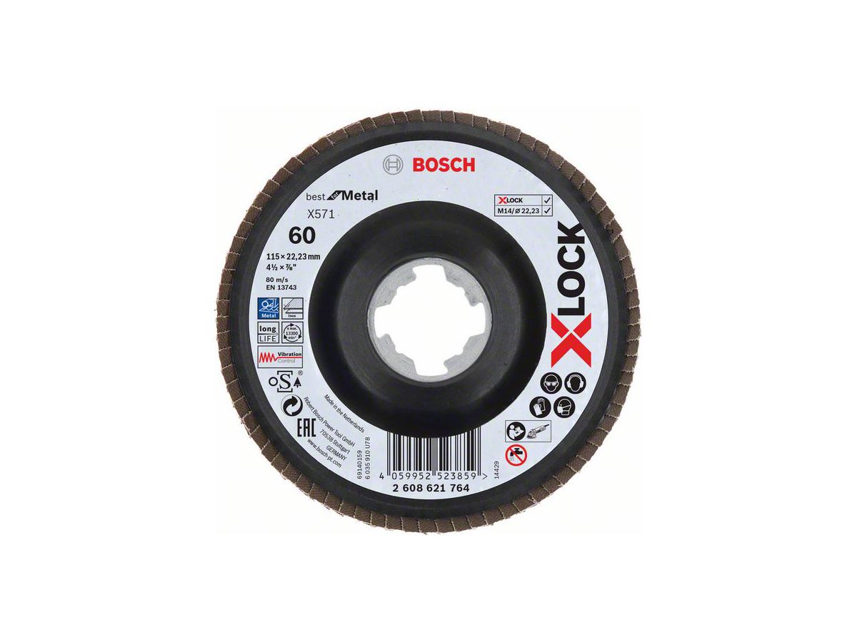 BOSCH X-LOCK Fächerscheibe Best f Metal 115 mm, K 60