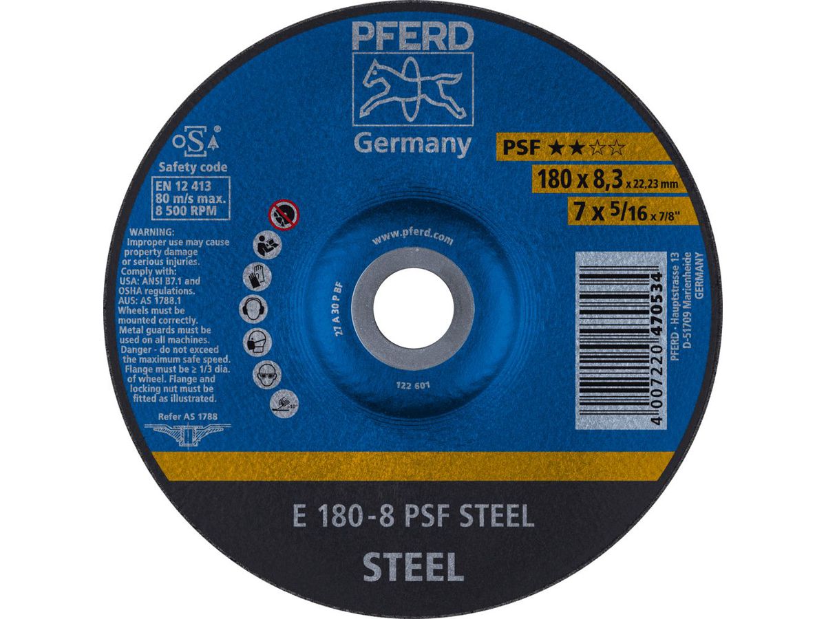 Grind. disc A30PPS 178x8.3mm offset Pferd