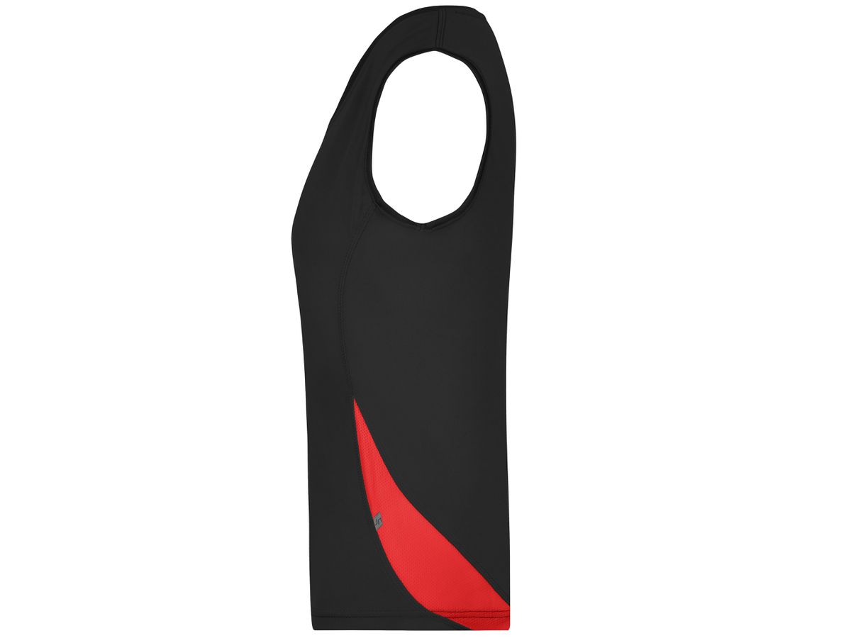 JN Ladies Running Tank JN315 100%PES, black/red, Größe XL