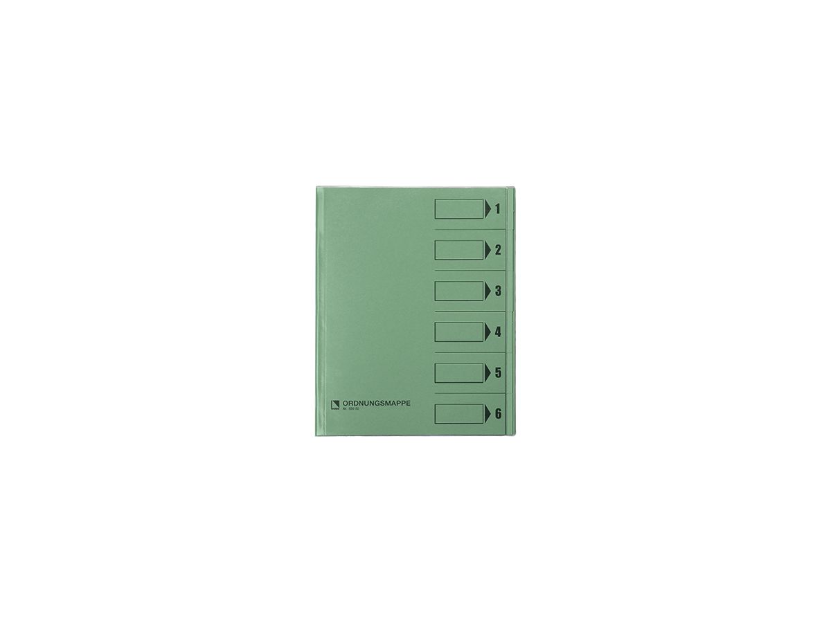 Bene Ordnungsmappe 083600GN DIN A4 6Fächer PVC grün