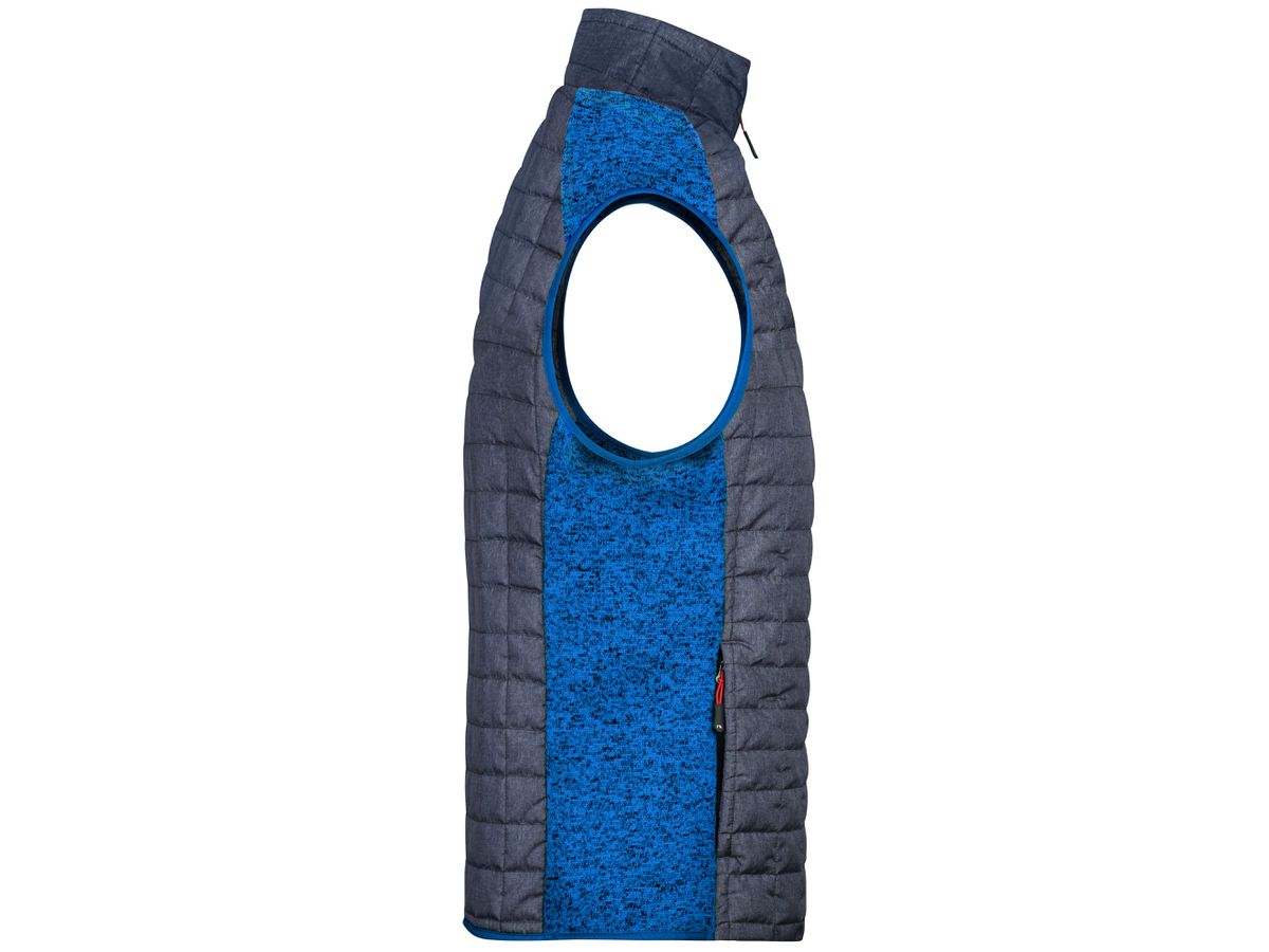 JN Men's Knitted Hybrid Vest JN740 royal-melange/anthracite-melange Gr. S