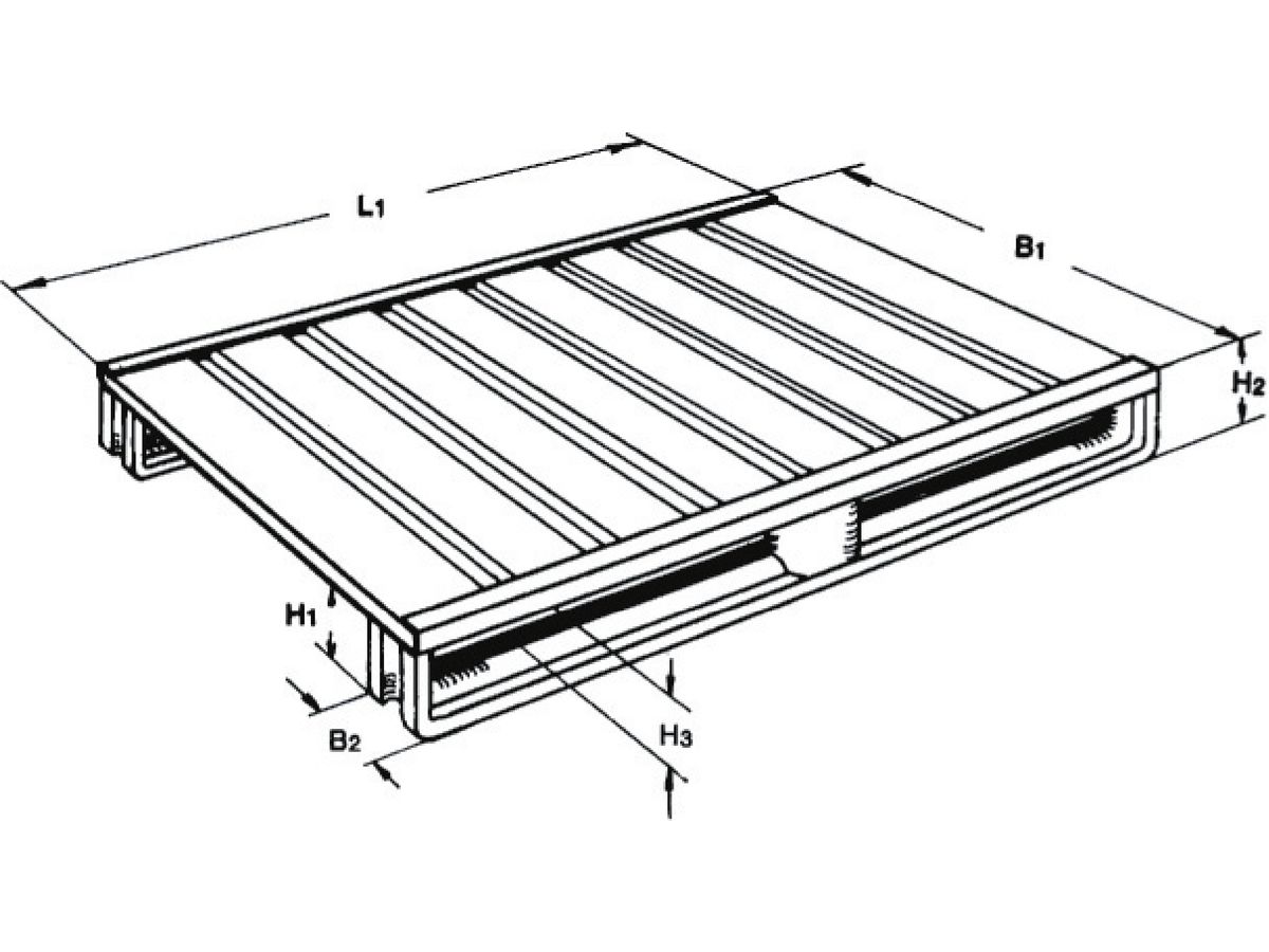 Stahlflachpalette, lackiert