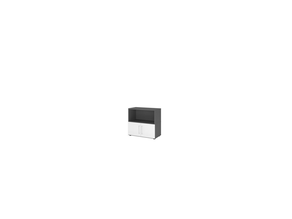 Regal FlexWall VFW281T1 B800xT400xH748mm 2 OH 2 Türen graphit/weiß