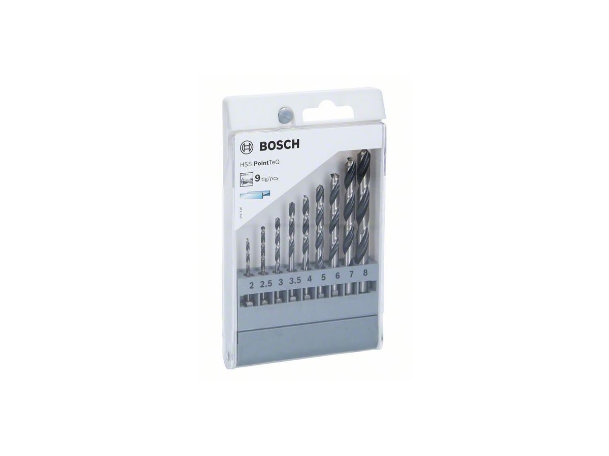 Bosch HSS PointTeQ Sechskantbohrer-Set, 9-tlg. 2607002826