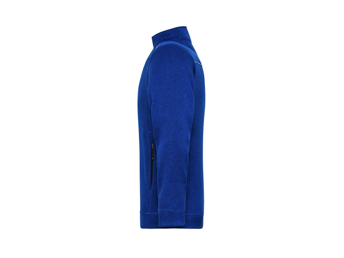 JN Herren Strickfleece-Jacke JN898 dark-royal-melange/navy, Größe S