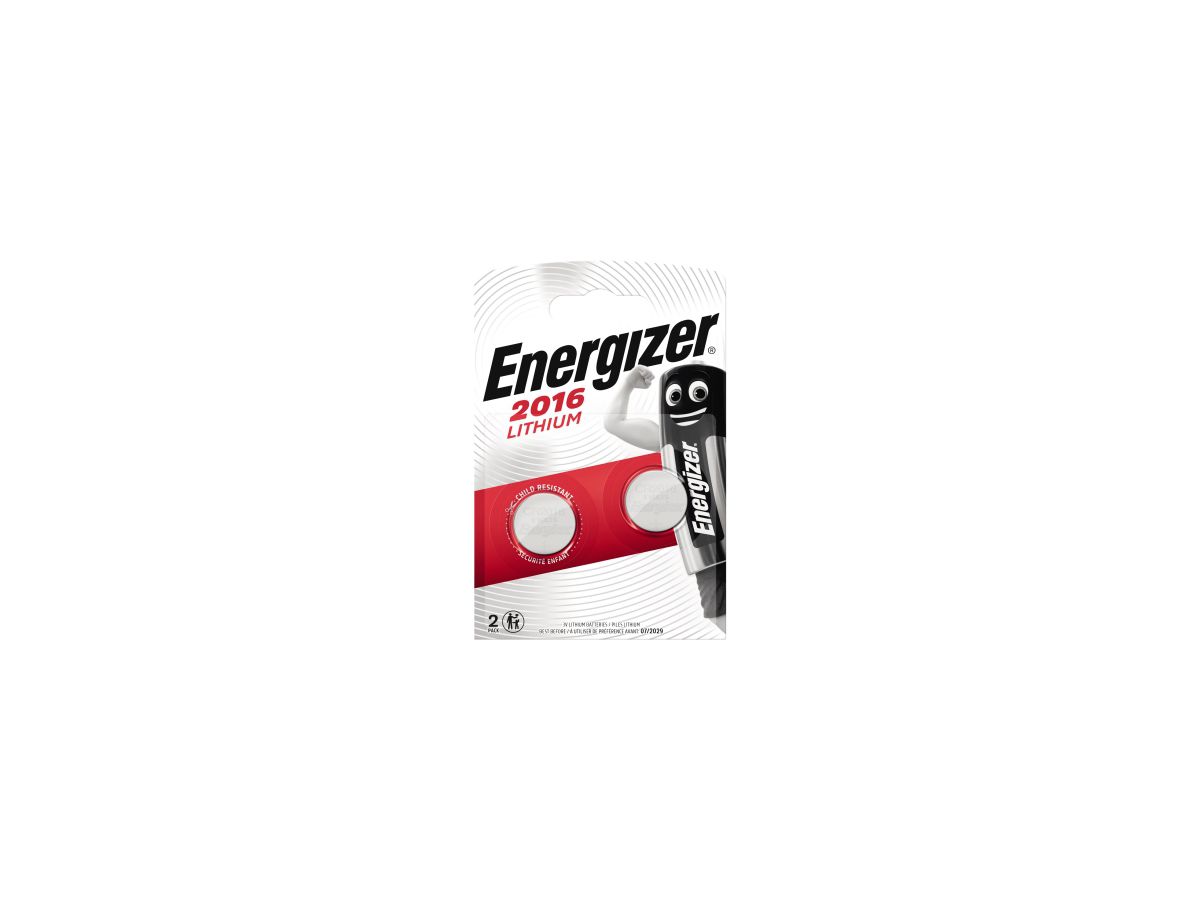 Energizer Knopfzelle CR 2016 E301021902 Lithium 2 St./Pack.