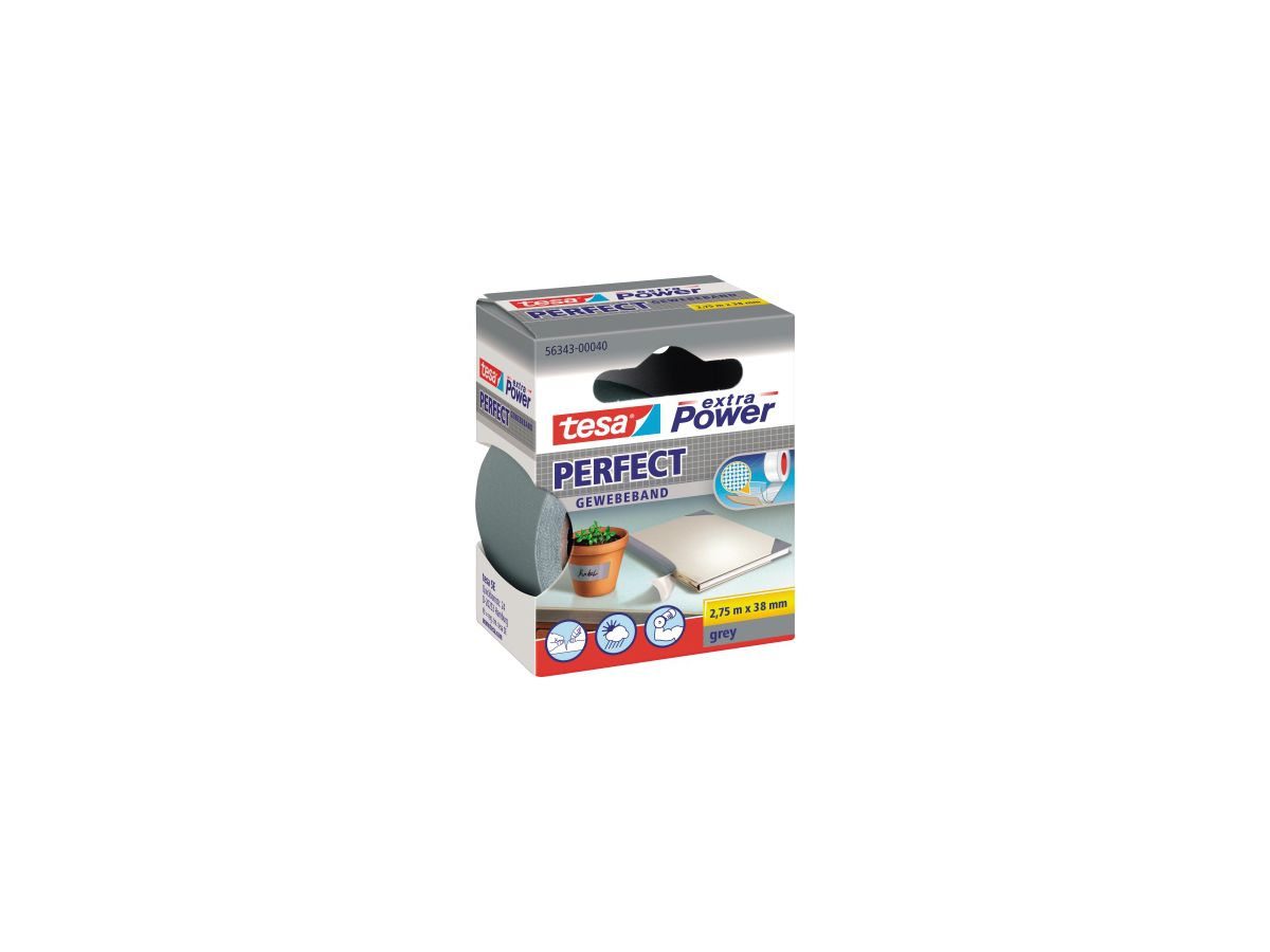 tesa Gewebeband extra Power Perfect 56343-00040 38mmx2,75m grau