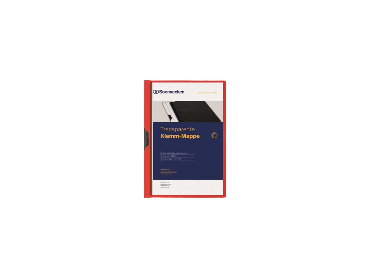 Soennecken Klemmmappe 3316 DIN A4 bis 30Blatt PVC rot