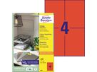 Avery Universal-Etiketten 105x148mm, rot 100 Blatt/400 Etiketten, 3456