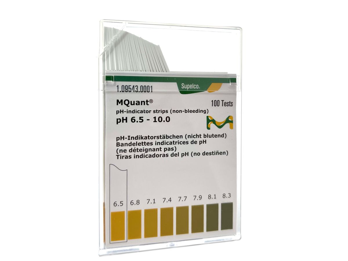MQuant pH Indikatorstäbchen 6,5-10,0 (VE= 100 Stck.), nicht blutend