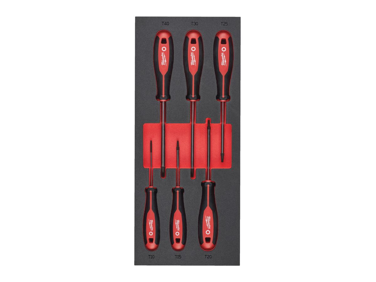 MILWAUKEE Einlage für Wersktattwagen für Torx Schraubendreher 78 cm, 6-teilig
