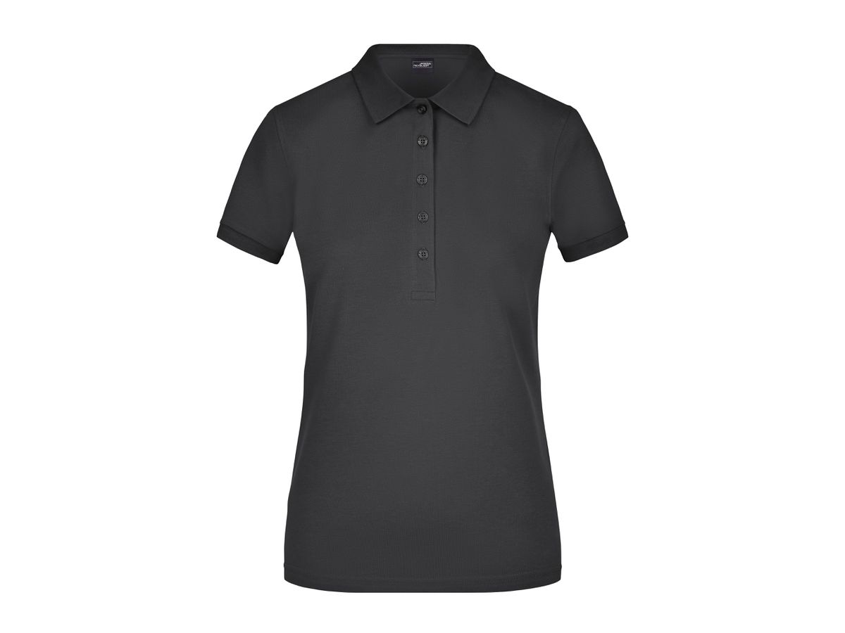 JN Ladies' Elastic Polo Piqué JN709 black, Größe XXL