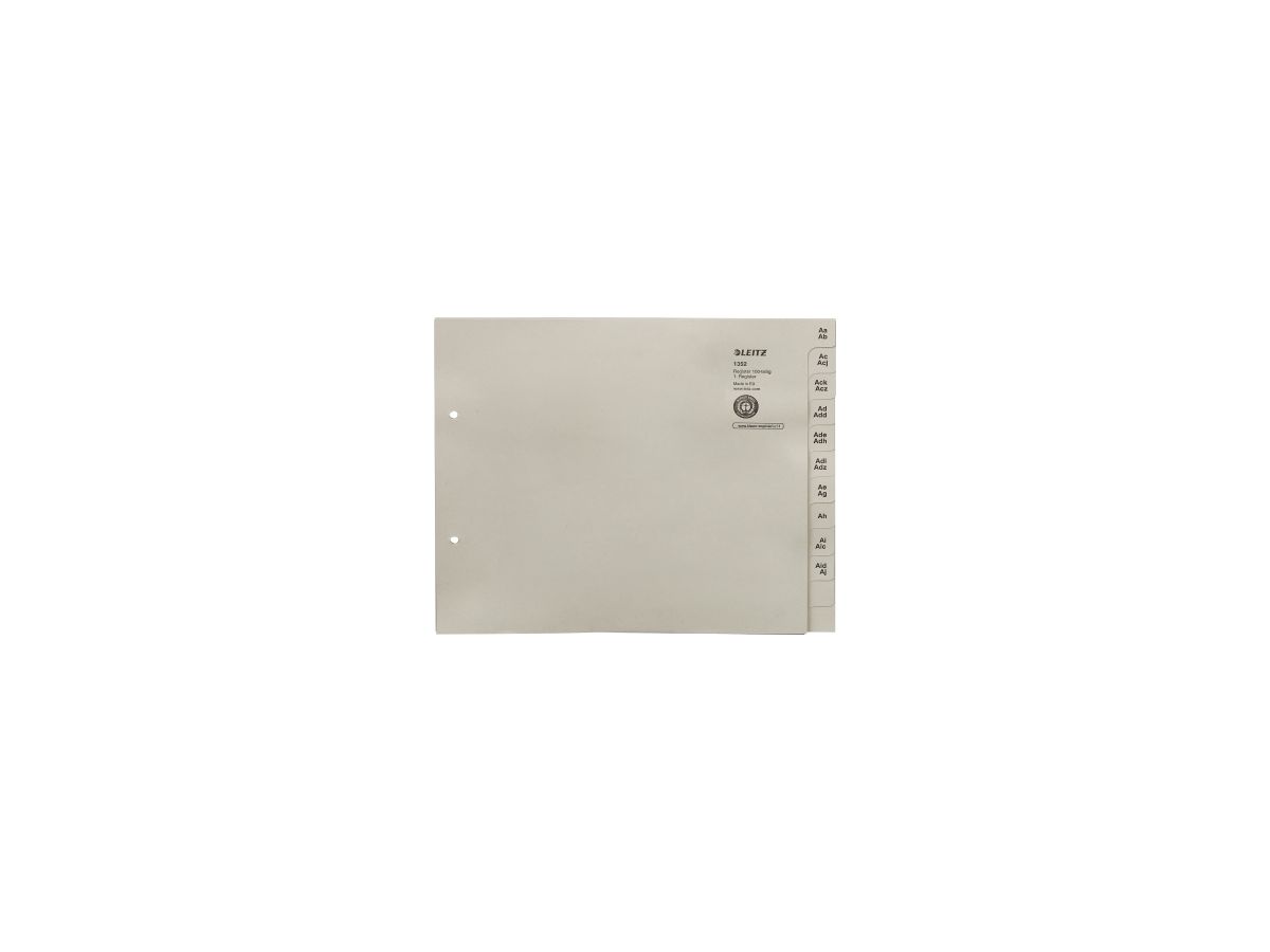 Leitz Registerserie 13520085 A-Z DIN A4 100Ordner Tauenpapier grau