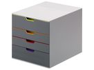 DURABLE Schubladenbox VARICOLOR 4 760427 4Schubfächer grau/farbig