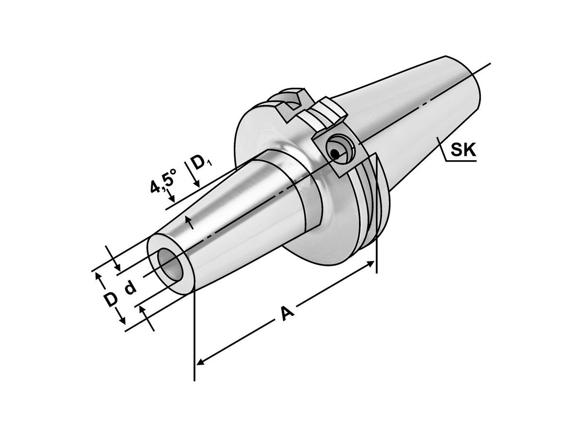 KEMMLER Schrumpffutter mit Kühlkanal SK 40 DIN 69871 AD/B