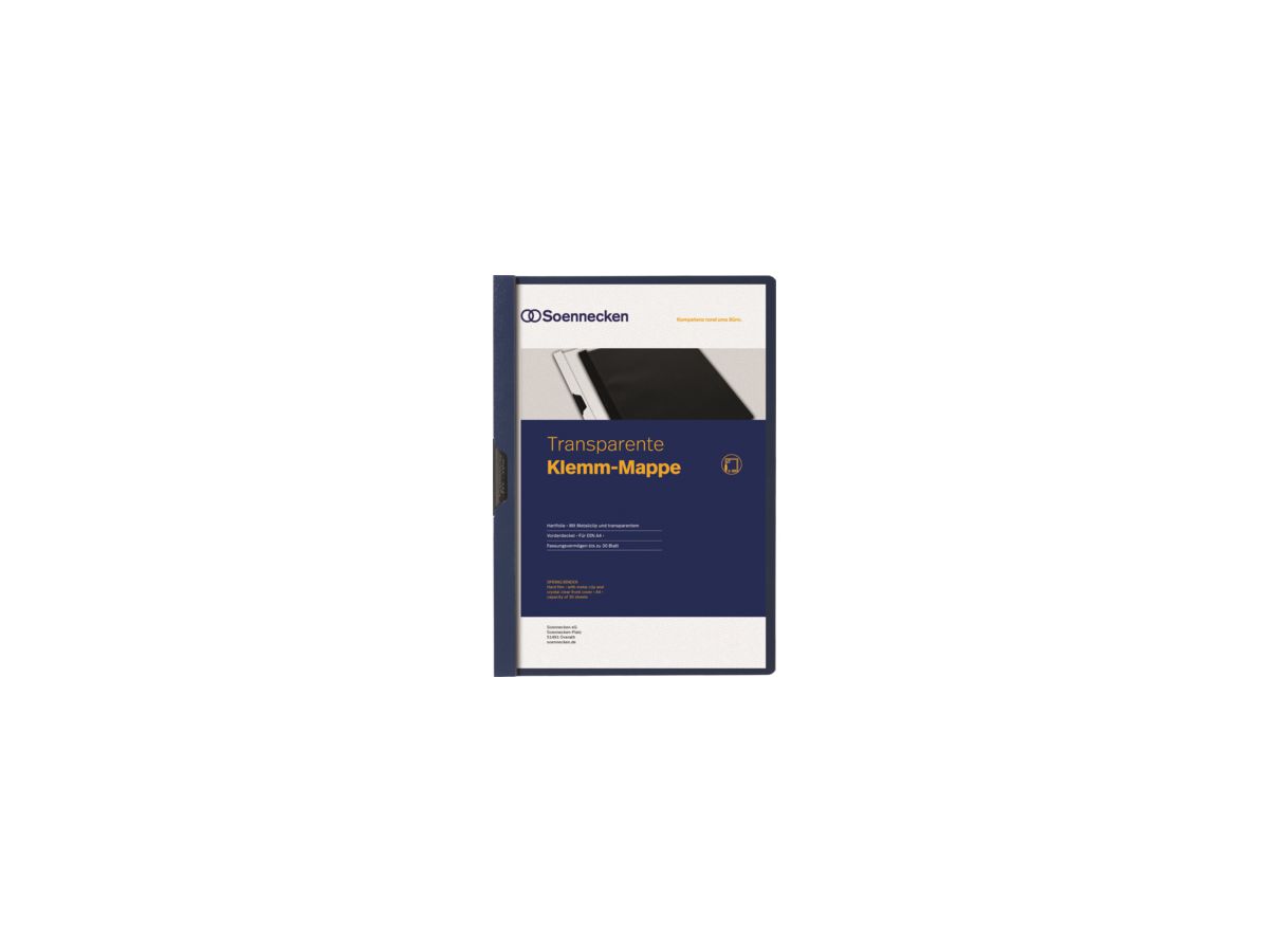 Soennecken Klemmmappe 3317 DIN A4 bis 30Blatt PVC blau