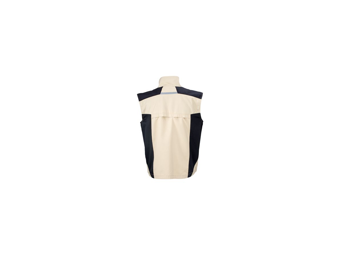 JN Workwear Vest JN822 65%PES/35%BW, stone/black, Größe 2XL