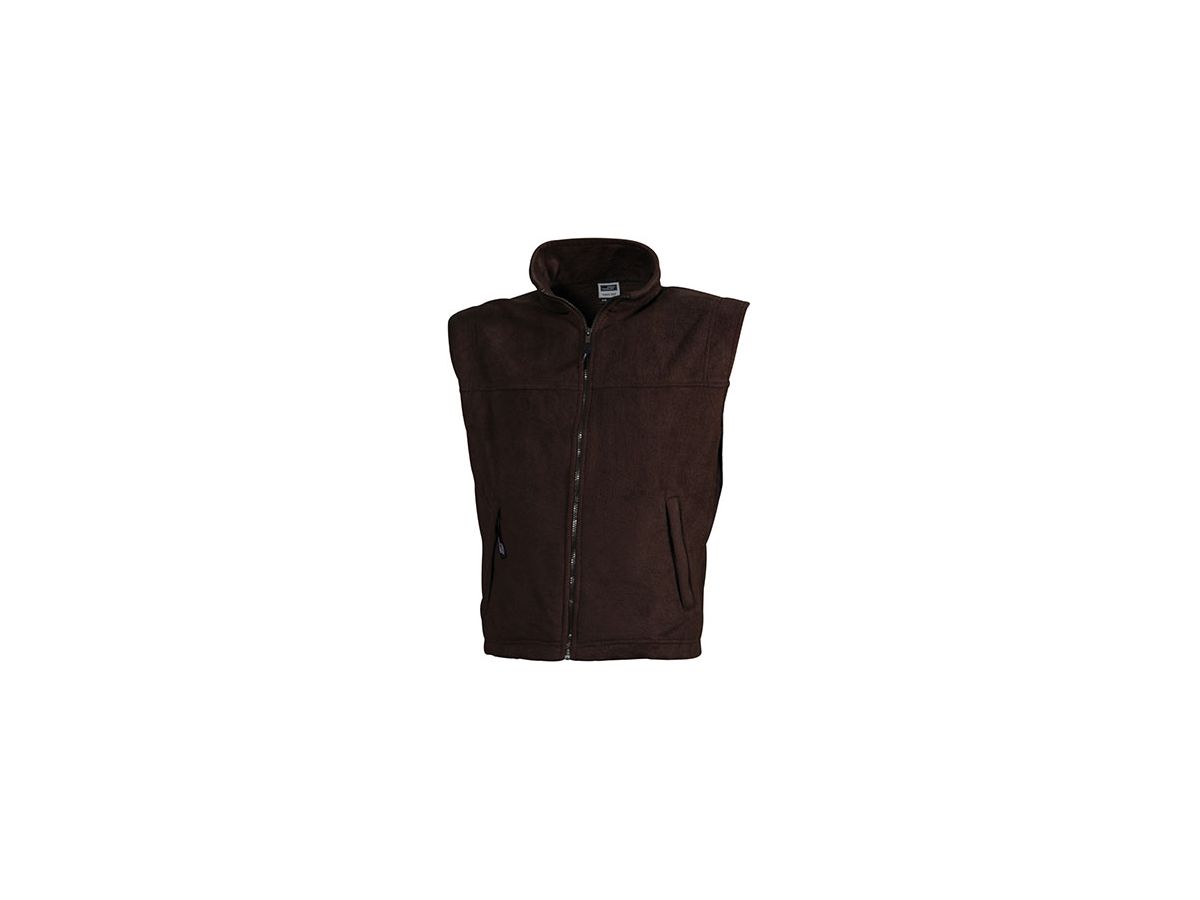 JN Fleece Vest JN045 100%PES, brown, Größe 4XL