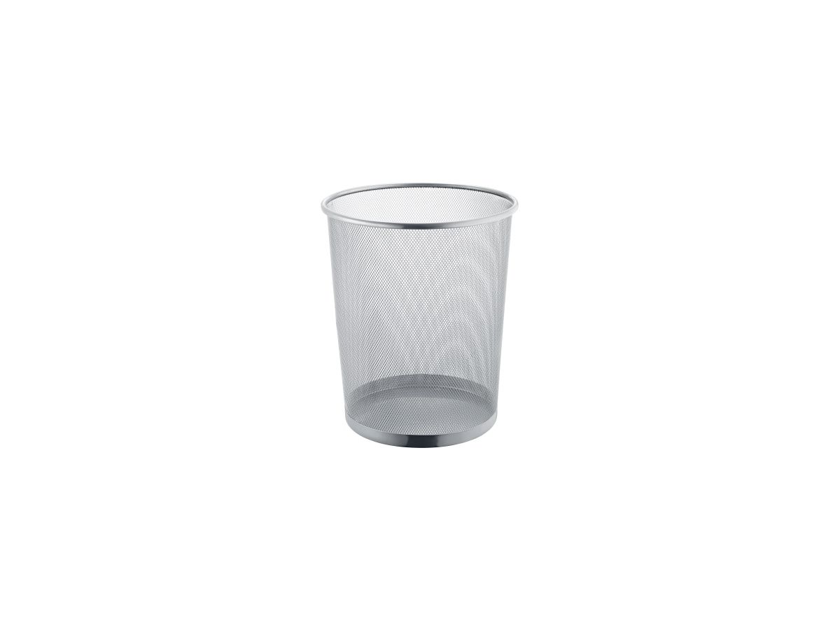 helit Papierkorb Mesh H2518500 26,5x28cm 15l rund Metall silber