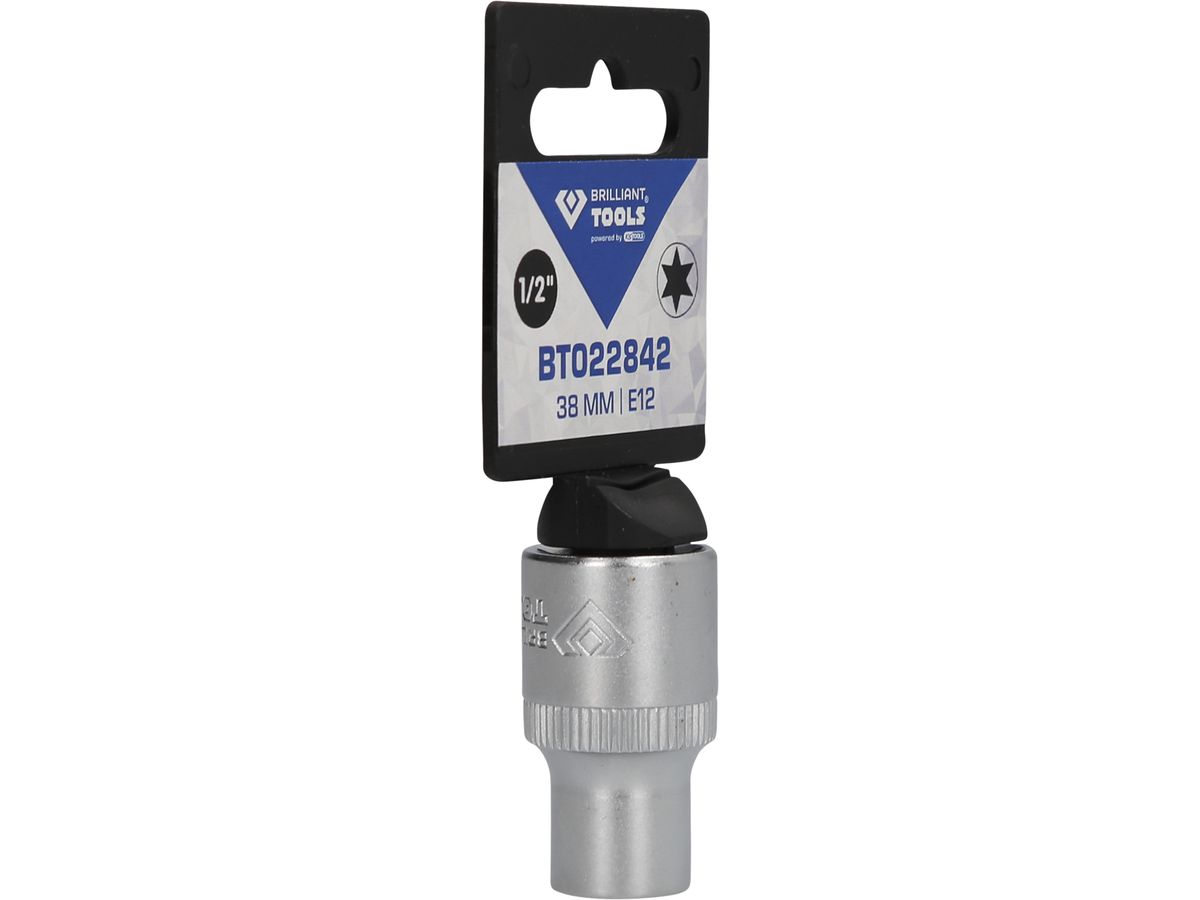 BRILLIANT TOOLS 1/2" TORX Steckschlüssel-Einsatz,38mm, E12