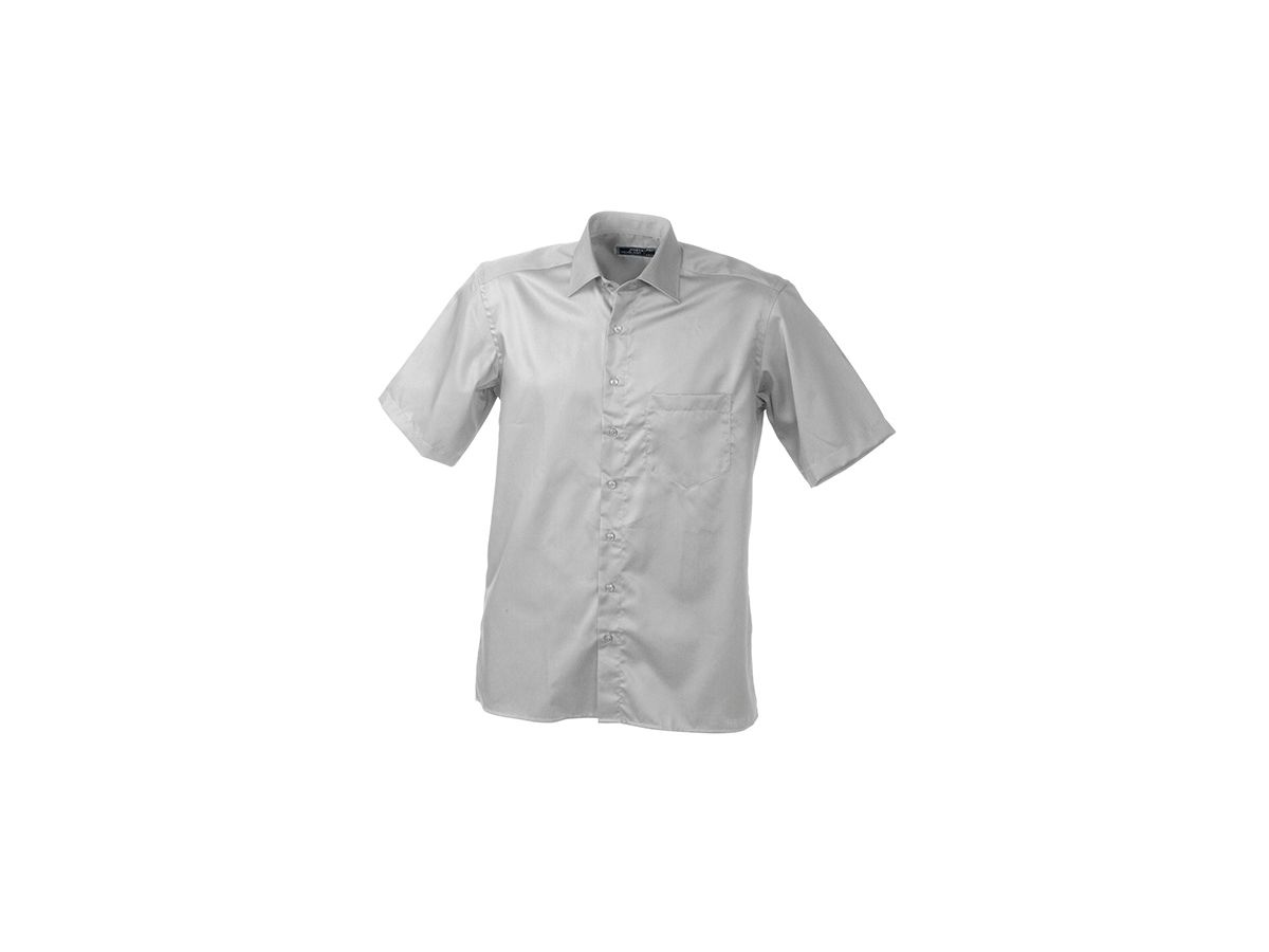 JN Mens Business Shirt kurz JN607 100%BW, light-grey, Größe 2XL