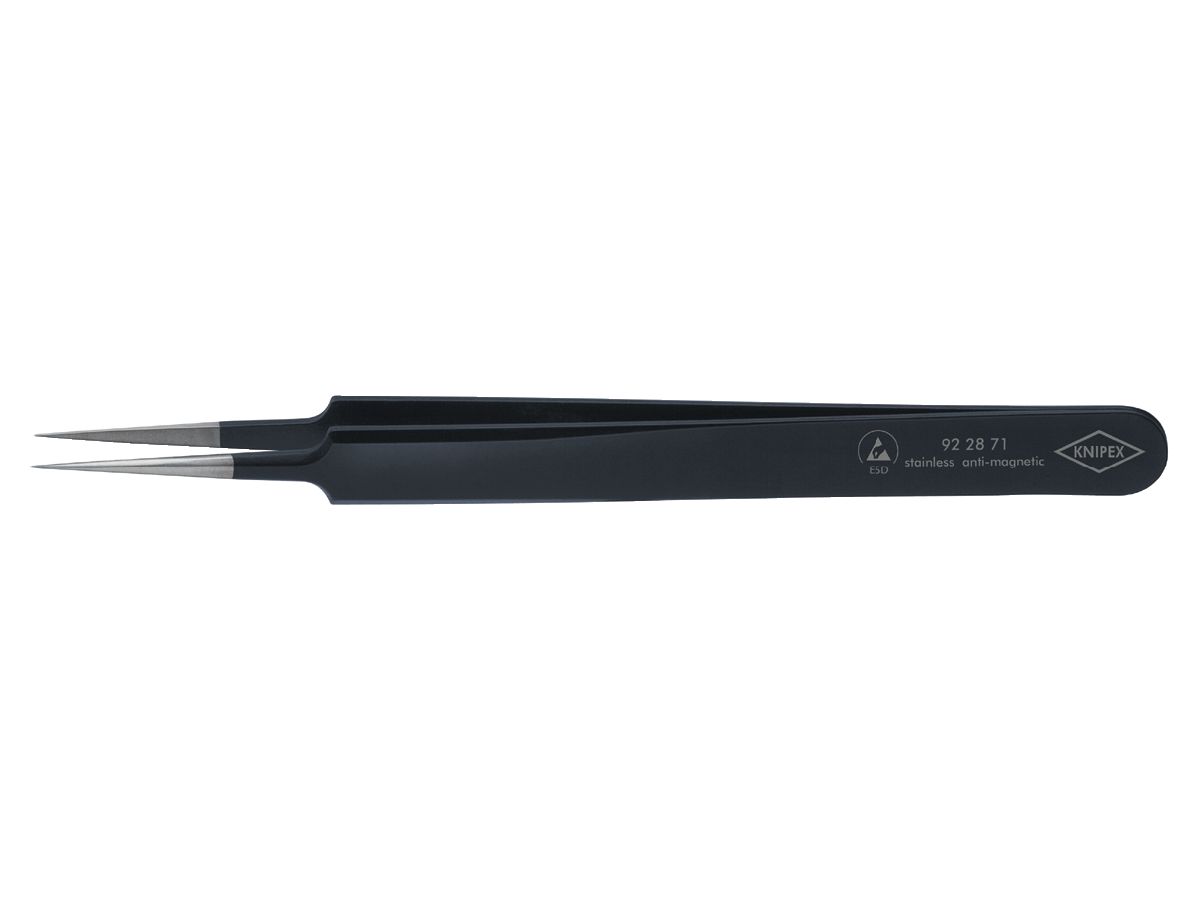 ESD tweezers needle form 110mm black Knipex