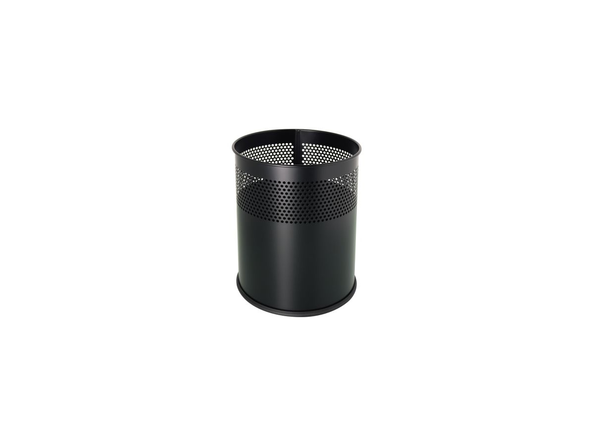 helit Papierkorb H2515795 26x31,5cm 15l rund Metall schwarz
