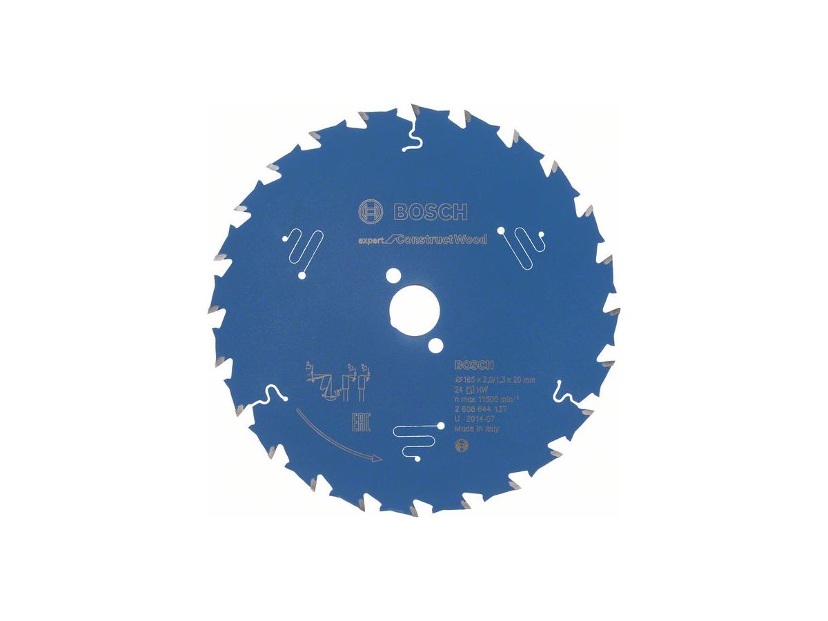 BOSCH Kreissägeblatt Expert for Construct Wood, 165x20x2/1,3 mm, 24 Z