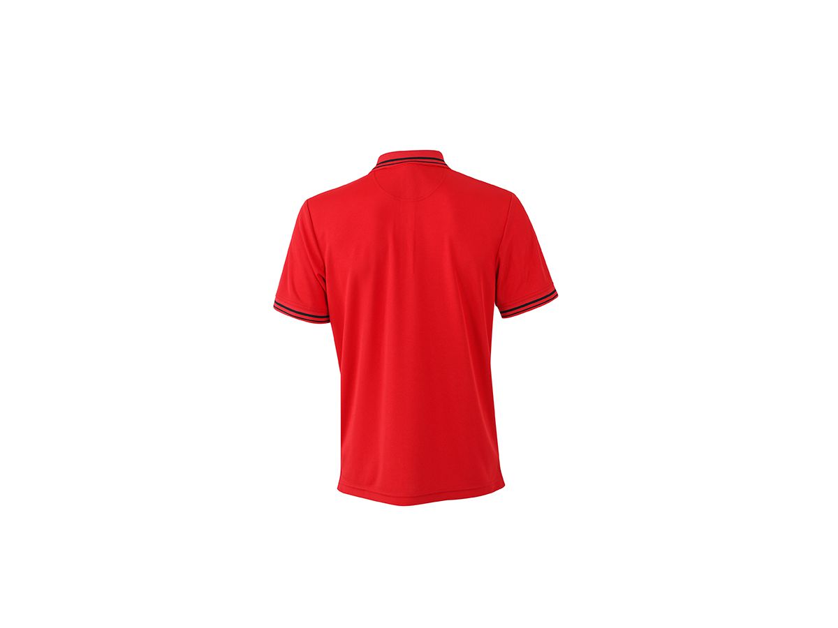 JN Mens Polo JN702 100%PES, red/black, Größe XL