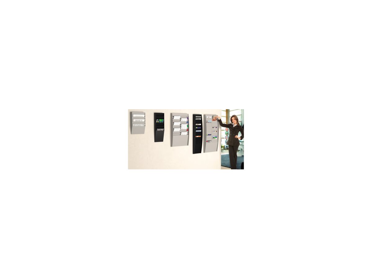 Paperflow Wand-Sortiertafel H 6F A4H1X6.02 DIN A4 grau