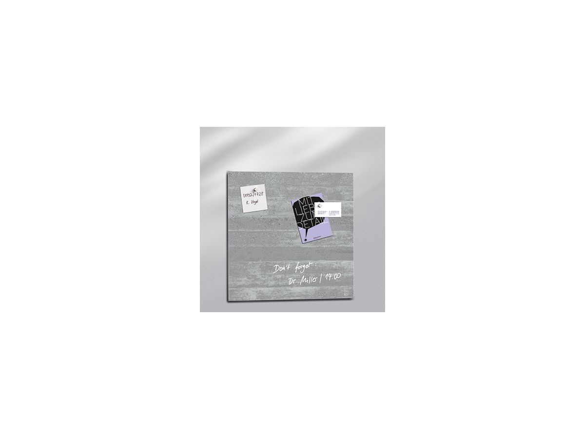 Sigel Multifunktionstafel artverum GL168 480x480x15mm Sichtbeton grau