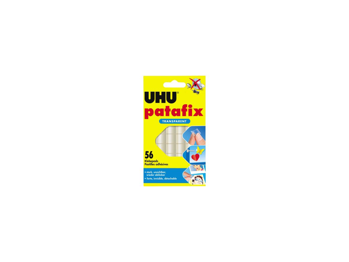 UHU Klebepad patafix 48815 12x12mm transparent 56 St./Pack.