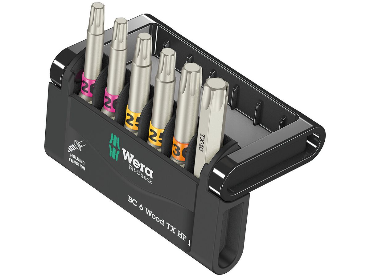 WERA Bits-Sortiment Bit-Check 6 Wood TX HF 1, 6-teilig