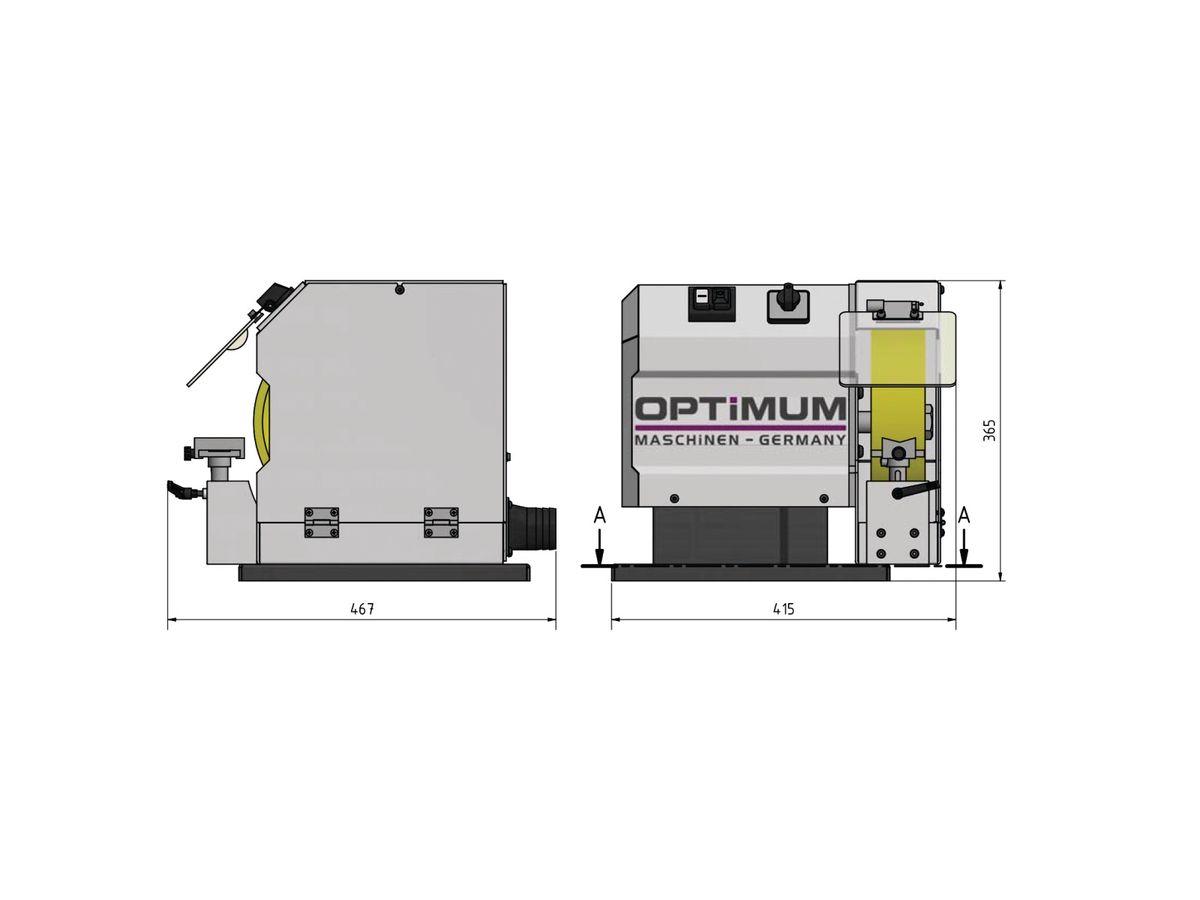 OPTIMUM Bürstenentgrater OPTIgrind GB250B / 400V/3Ph/50Hz