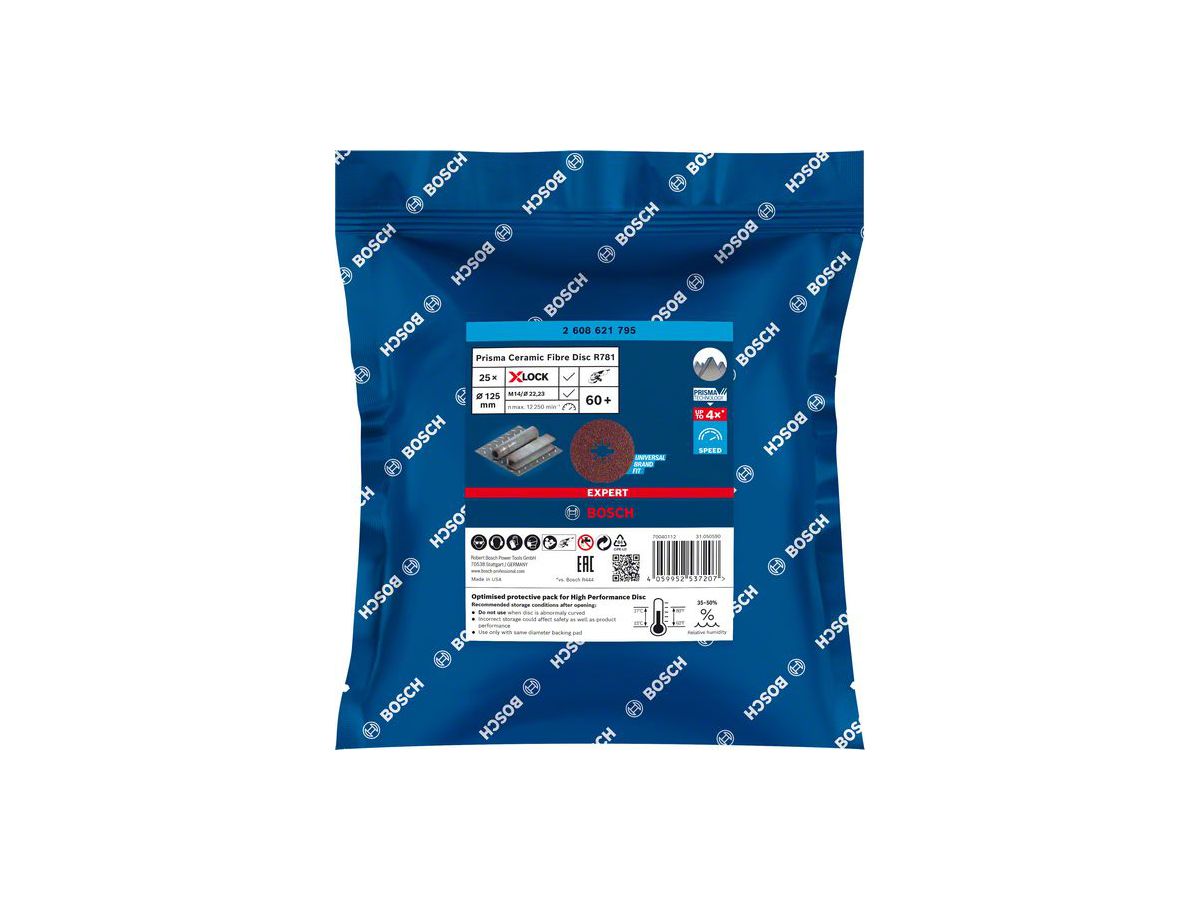 BOSCH X-LOCK Fiberscheibe R781 EXPERT 125 mm, K60, VE25