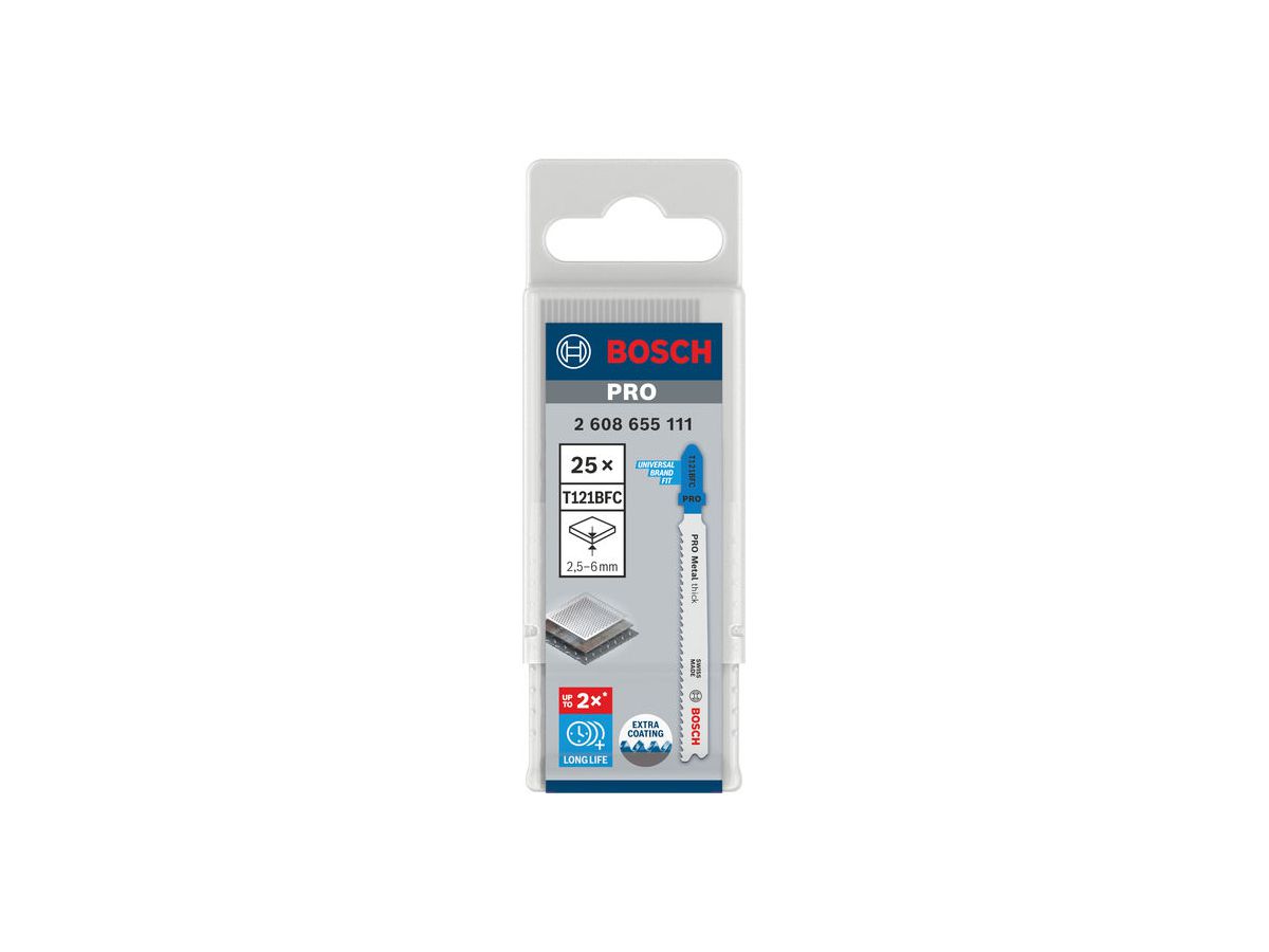 BOSCH Stichsägeblatt-Set PRO Metal thick T121BFC, 92 mm, 25-teilig