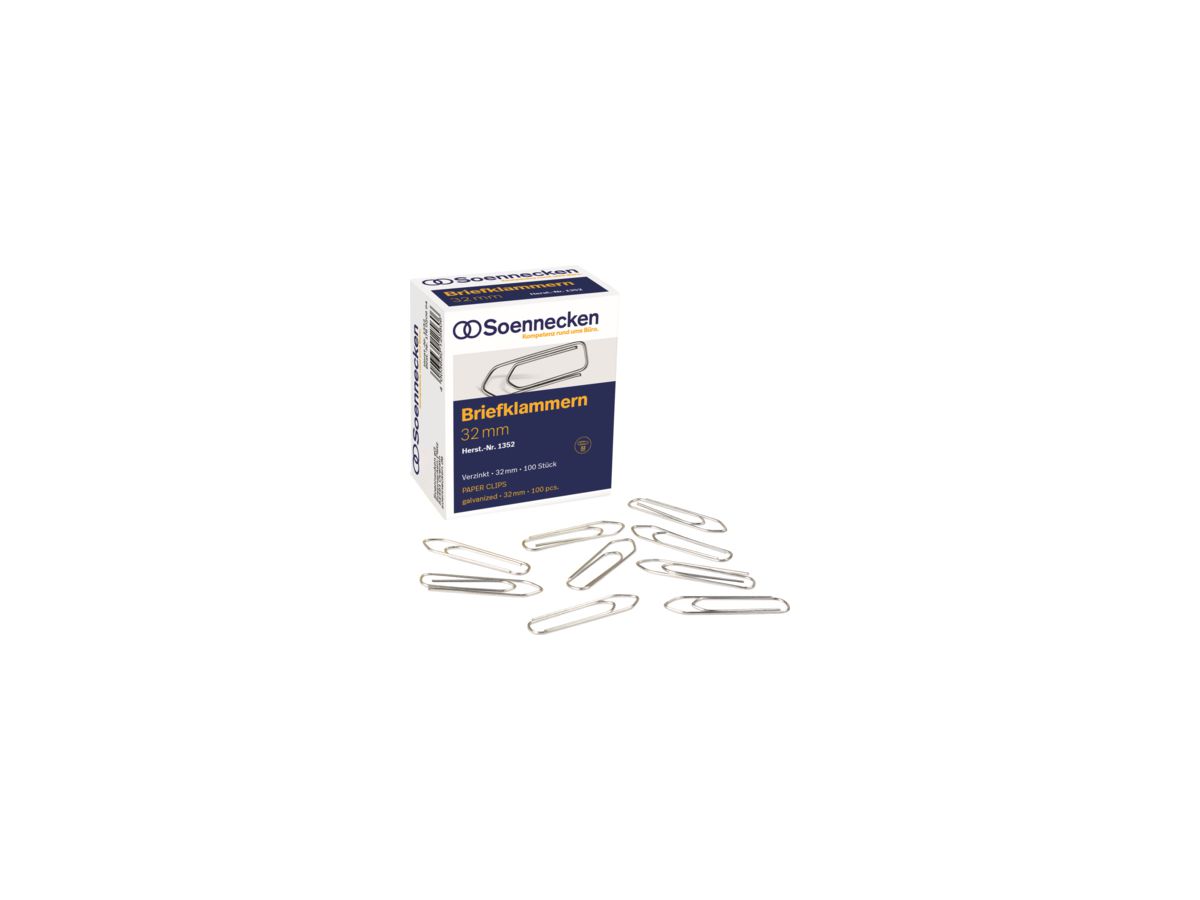 Soennecken Briefklammer 1352 32mm verzinkt 100 St./Pack.