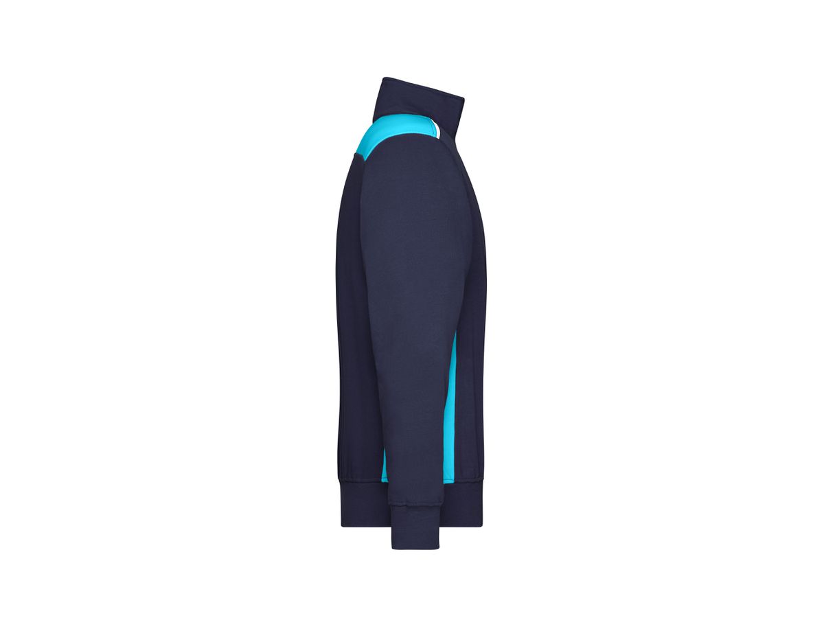 JN Sweatshirt mit Stehkragen JN868 navy/turquoise, Größe XXL
